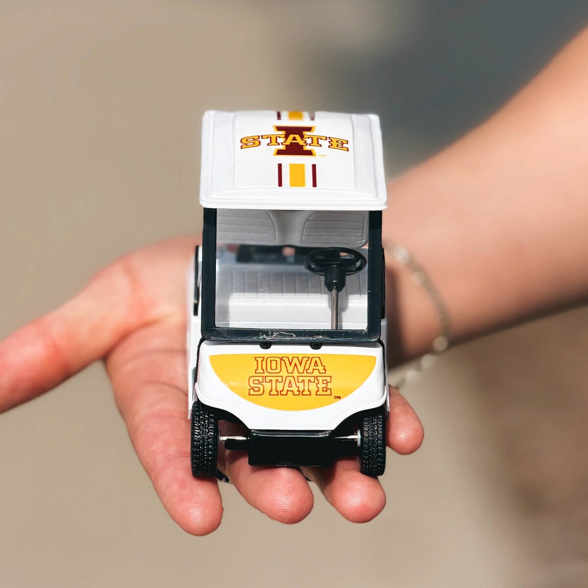 I-State White Toy Golf Cart front view